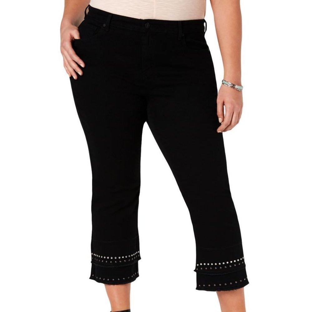 STYLE & co plus size stud embellish cropped jeans